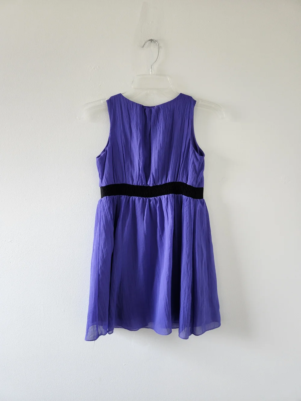 Girls Purple Ruffle-Front Girls Dress Sleeveless Size Medium Casual Dress